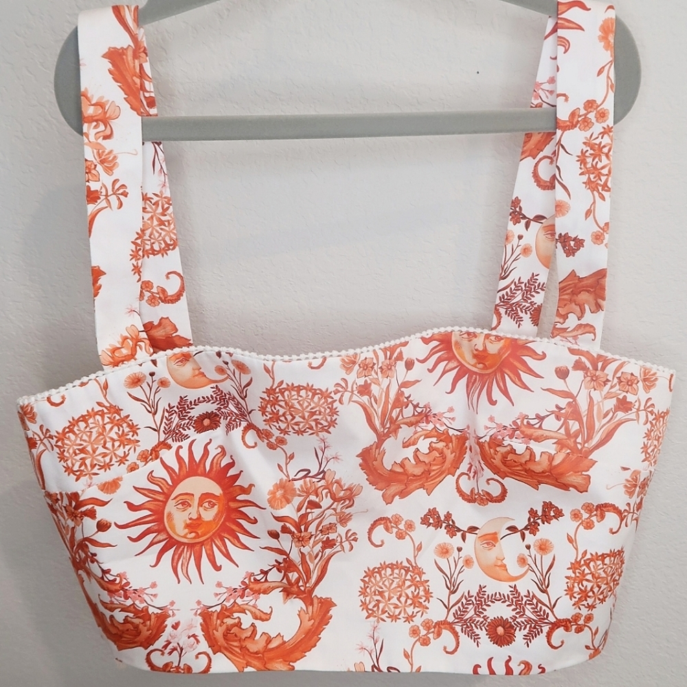 Borgo De Nor graphic-print square-neck top